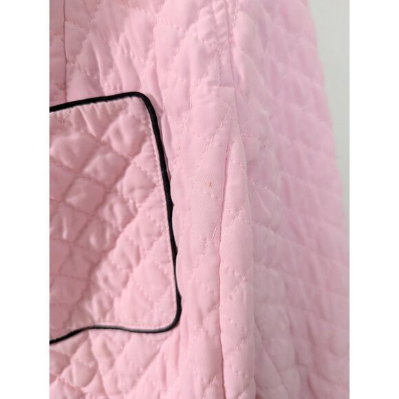Vintage 90s Pink Quilted Jacket Bianca Nygard Lined Spring Pastel Blazer Sz 14 - Picture 8 of 8